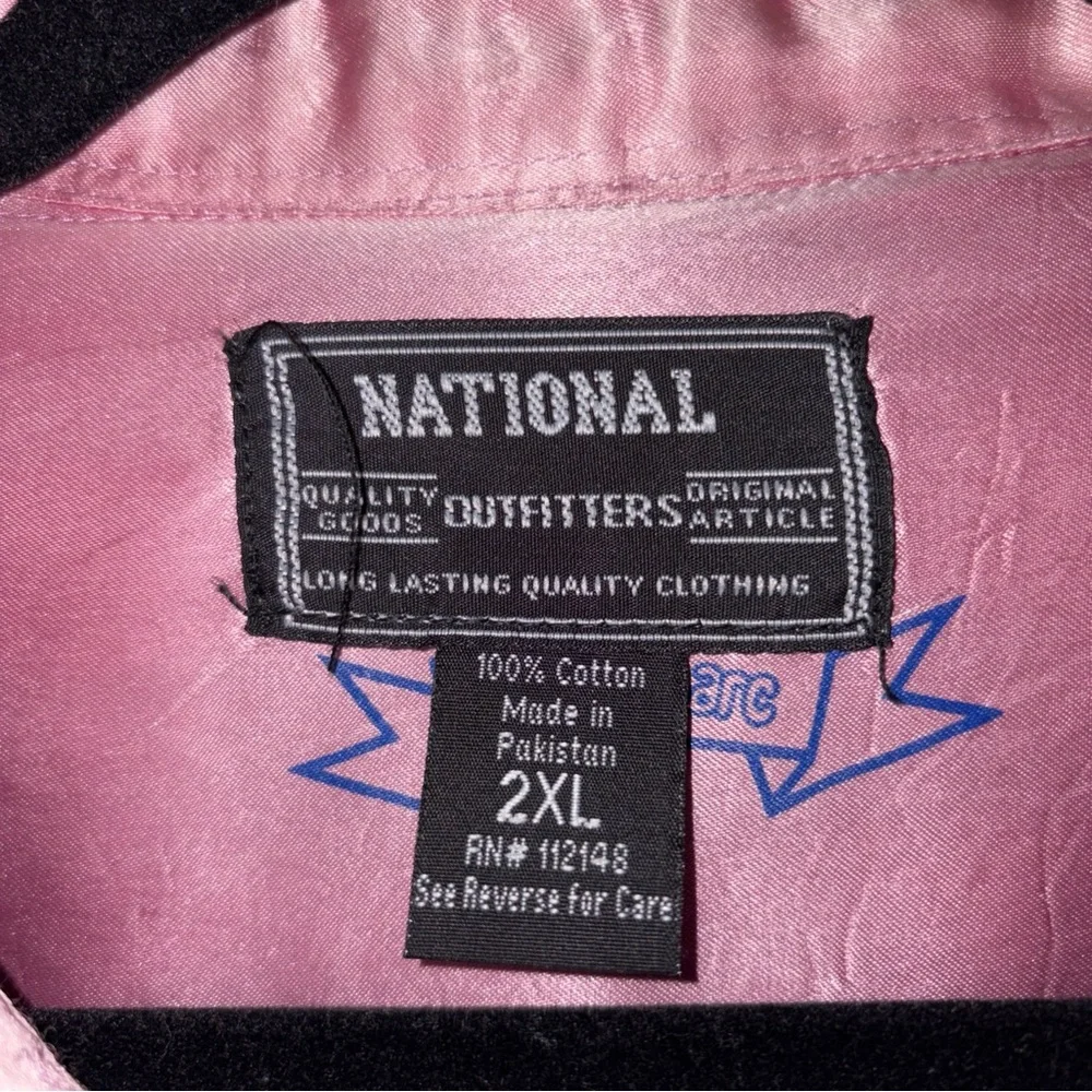 Vintage National Outfitters Flannel Shirt 2XL Pink Gray American Edition - Picture 4 of 7